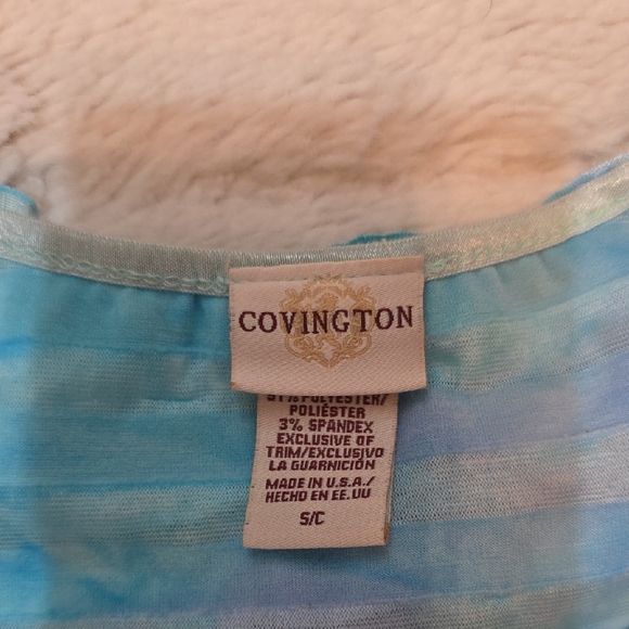 Covington Blue Layered Ruffle Tank Top - Picture 2 of 7